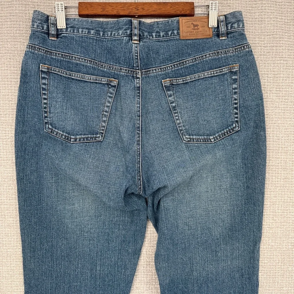 Lauren Jeans Co. Bootcut Jeans Womens Sz 16 Stretch Denim Classic‎ Blue Western